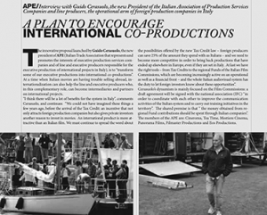 Interview with Guido Cerasuolo New President of APE