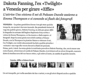 Dakota Fanning a Venezia per Effie