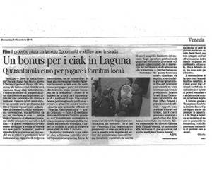 Un bonus per i ciak in Laguna
